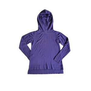 ALPHA Studio Knitwear Wool Hooded Pullover Sweater Eggplant Purple Size Small